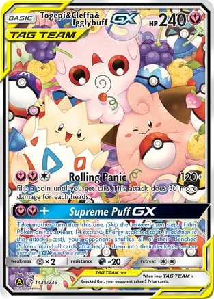 Togepi & Cleffa & Igglybuff GX - Cosmic Eclipse 143/236 (Ultra Rare)